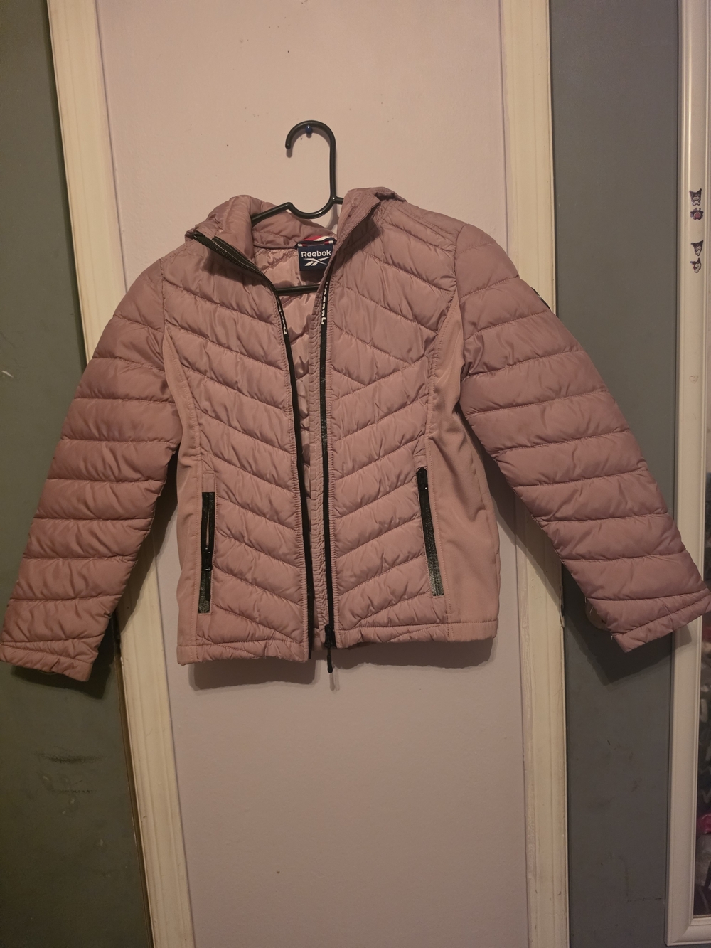 Reebok Mauve Quilted Hooded Puffer Jacket For Kids